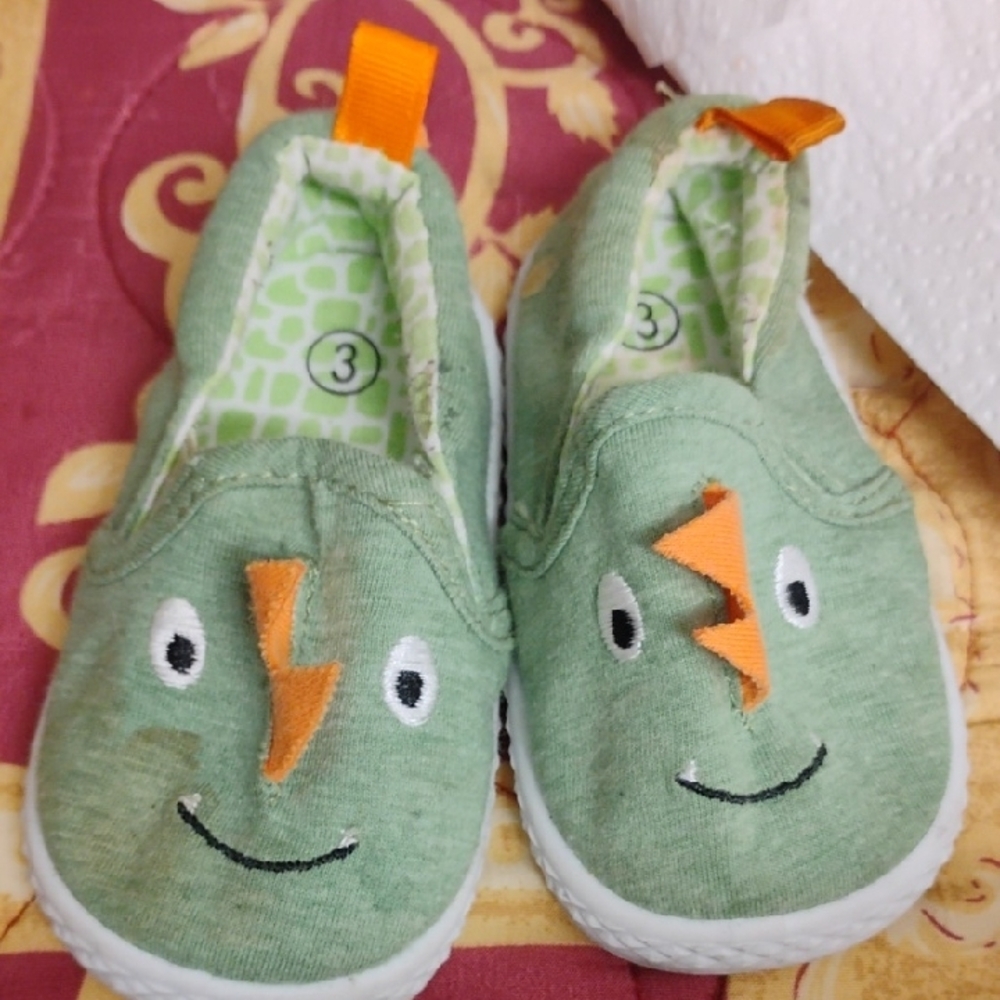 Green Dinosaur Kids Shoes